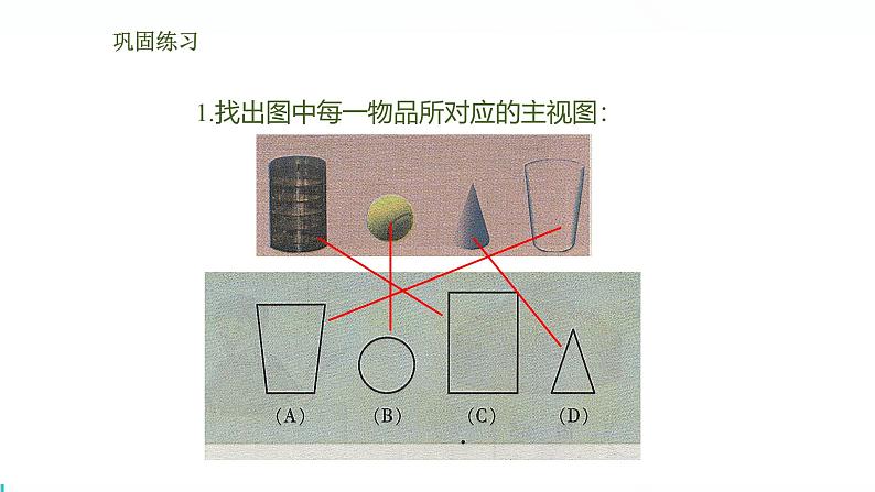 北师版初中九上数学5.2.1圆柱、圆锥、球的三视图【课件】第7页