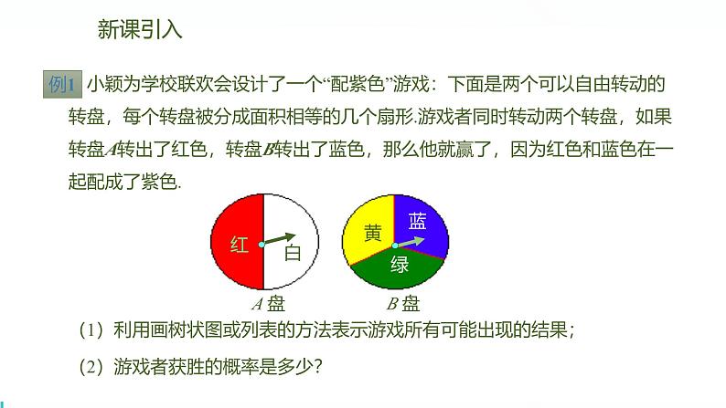 北师版初中九上数学3.1.3利用概率玩“配紫色”游戏【课件】第2页