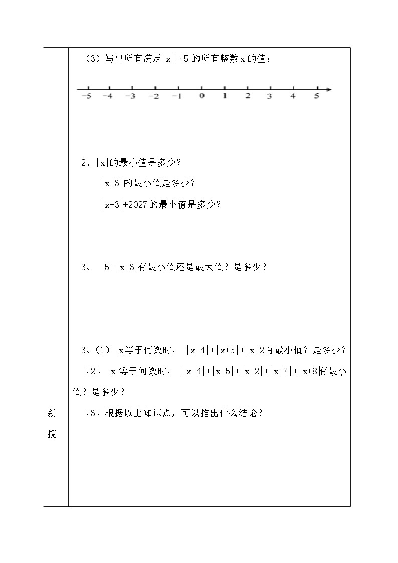 华东师大版初中数学七年级上册第2章《绝对值的运用》教案第2页