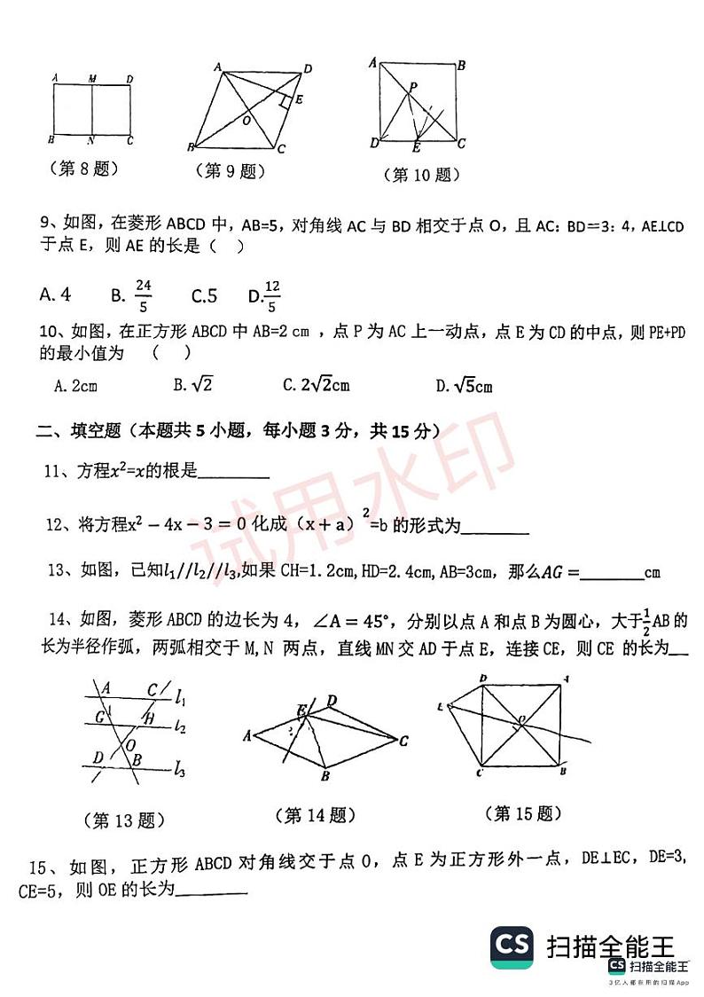 辽宁省锦州市第十二中学2024-2025学年九年级上学期10月月考数学试题02