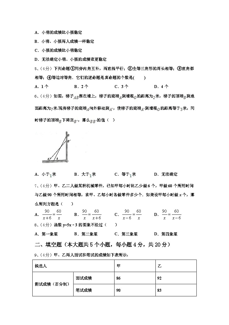 福建厦门第一中学2025届数学九年级第一学期开学综合测试模拟试题【含答案】02