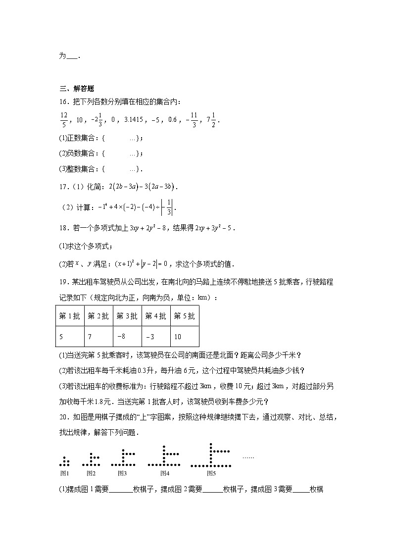 2024--2025学年人教版七年级数学上册 期中模拟测试卷第3页