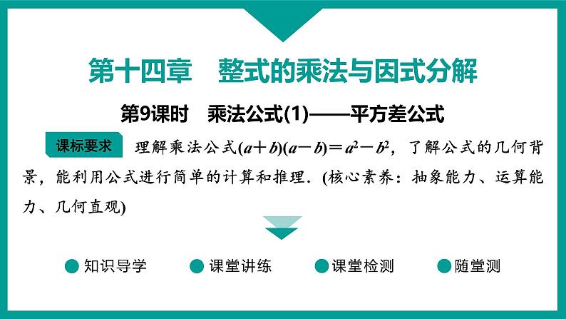 第14章 整式的乘法与因式分解 人教版八年级上册 第9课时　乘法公式(1)——平方差公式课件第1页