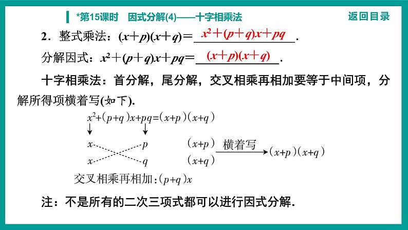 第14章 整式的乘法与因式分解 人教版八年级上册 第15课时　因式分解(4)——十字相乘法课件第4页