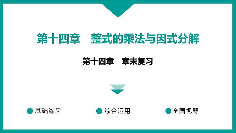 第14章 整式的乘法与因式分解 人教版八年级上册 第十四章　章末复习课件01