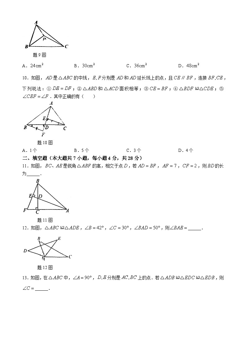 广东省阳江市第二中学2024-2025学年八年级上学期9月月考数学试题(无答案)第3页