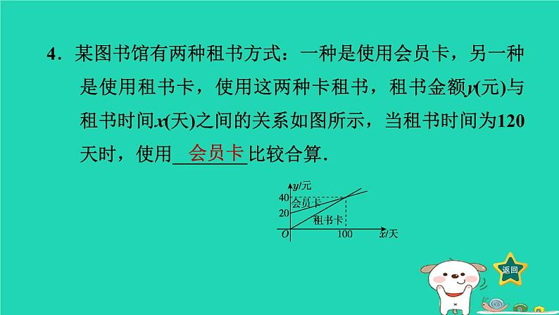 2024八年级数学下册第4章一次函数4.5一次函数的应用4.5.1利用分段函数及交点坐标解决问题习题课件新版湘教版06