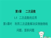 2024九年级数学下册第1章二次函数1.5二次函数的应用1.5.1利用二次函数解决实物抛物线问题面积问题习题课件新版湘教版
