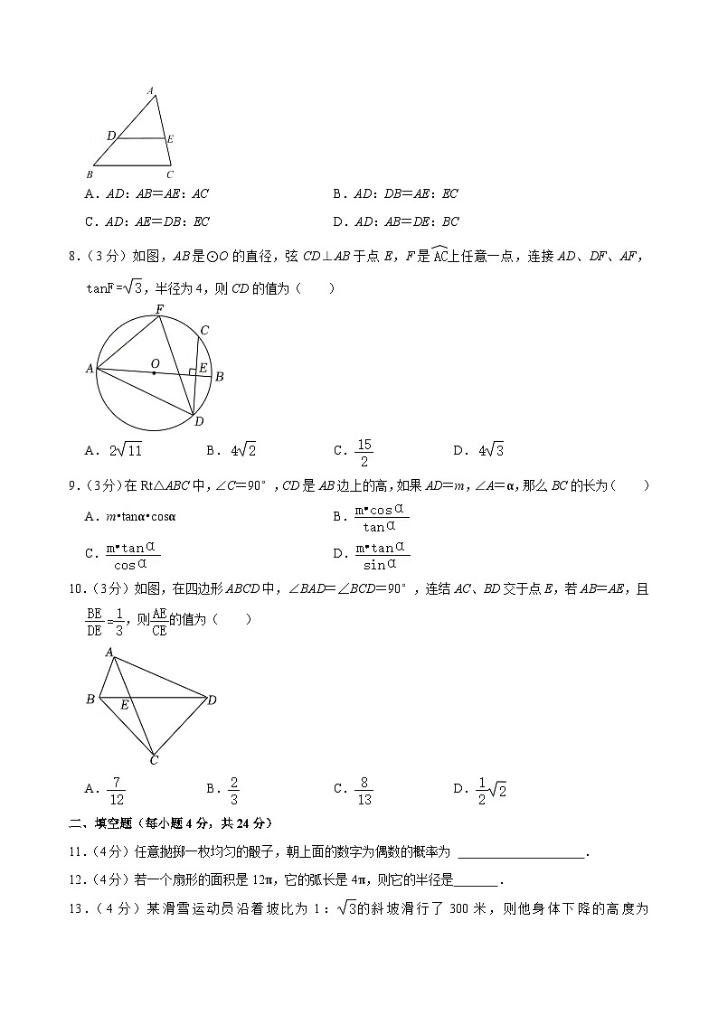2023-2024学年浙江省宁波市镇海区蛟川书院九年级（上）期中数学试卷第2页