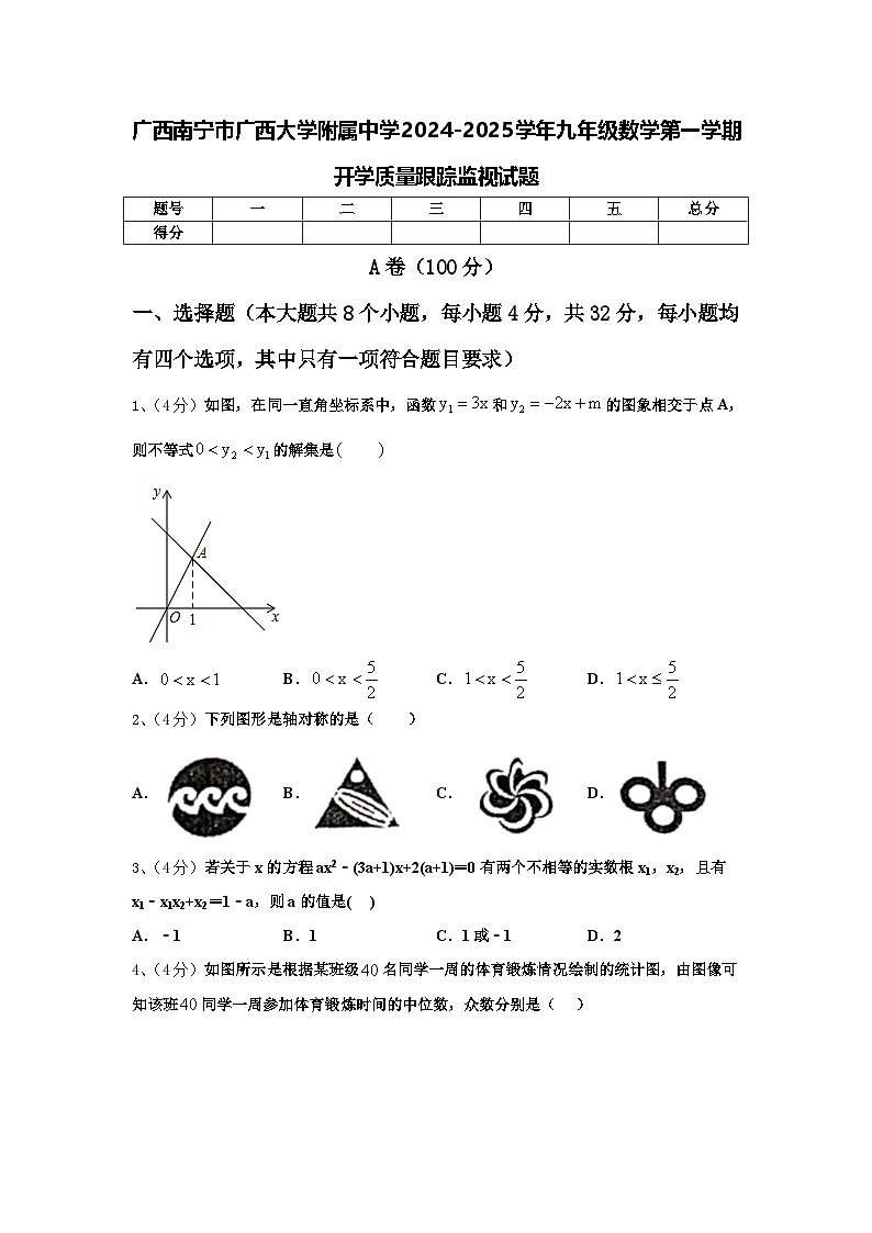 广西南宁市广西大学附属中学2024-2025学年九年级数学第一学期开学质量跟踪监视试题【含答案】第1页