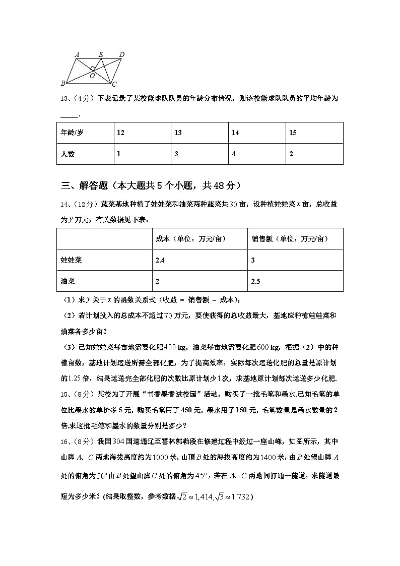 广西省梧州市名校2024-2025学年数学九年级第一学期开学教学质量检测试题【含答案】第3页