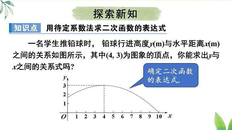 第1课时 根据两个条件确定二次函数的表达式第3页