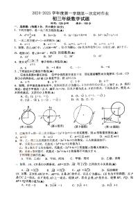 江苏省宿迁市沭阳县南湖初级中学2024-—2025学年上学九年级上学期第一次月考数学试卷