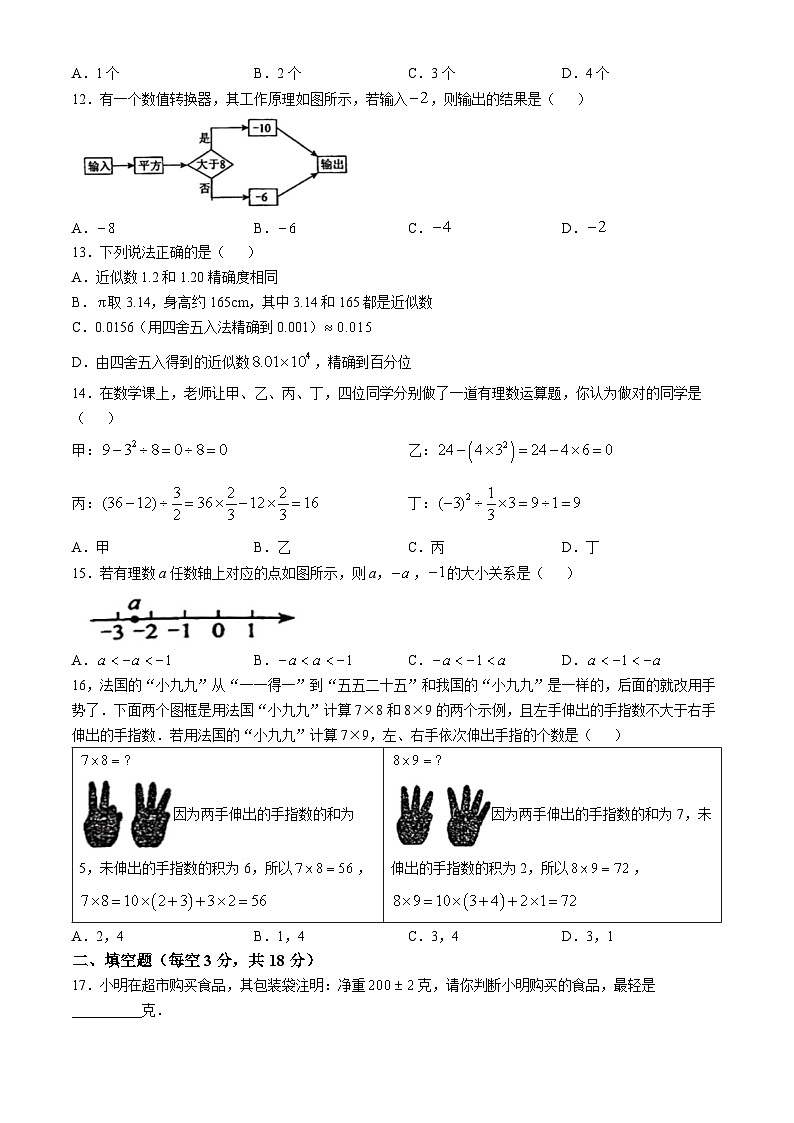 河北省廊坊市第六中学2024-2025学年七年级上学期10月月考数学试题(无答案)第2页