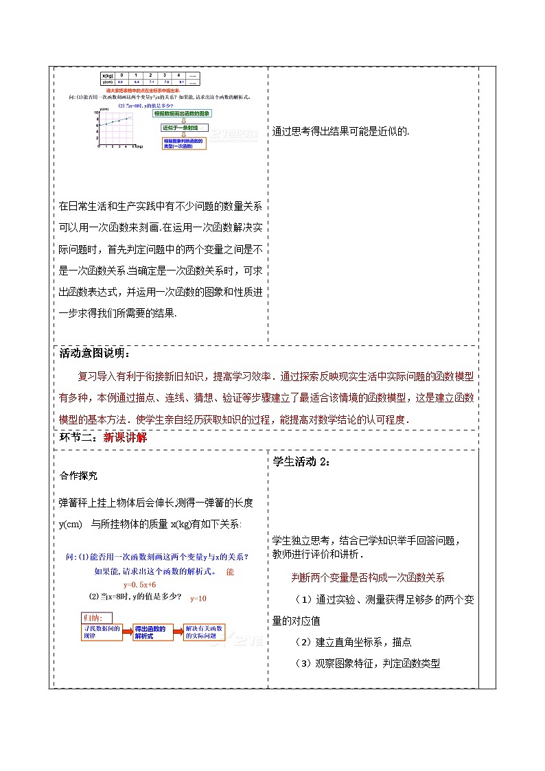 浙教版数学八上5.5《 一次函数的应用（1）》 教案第2页