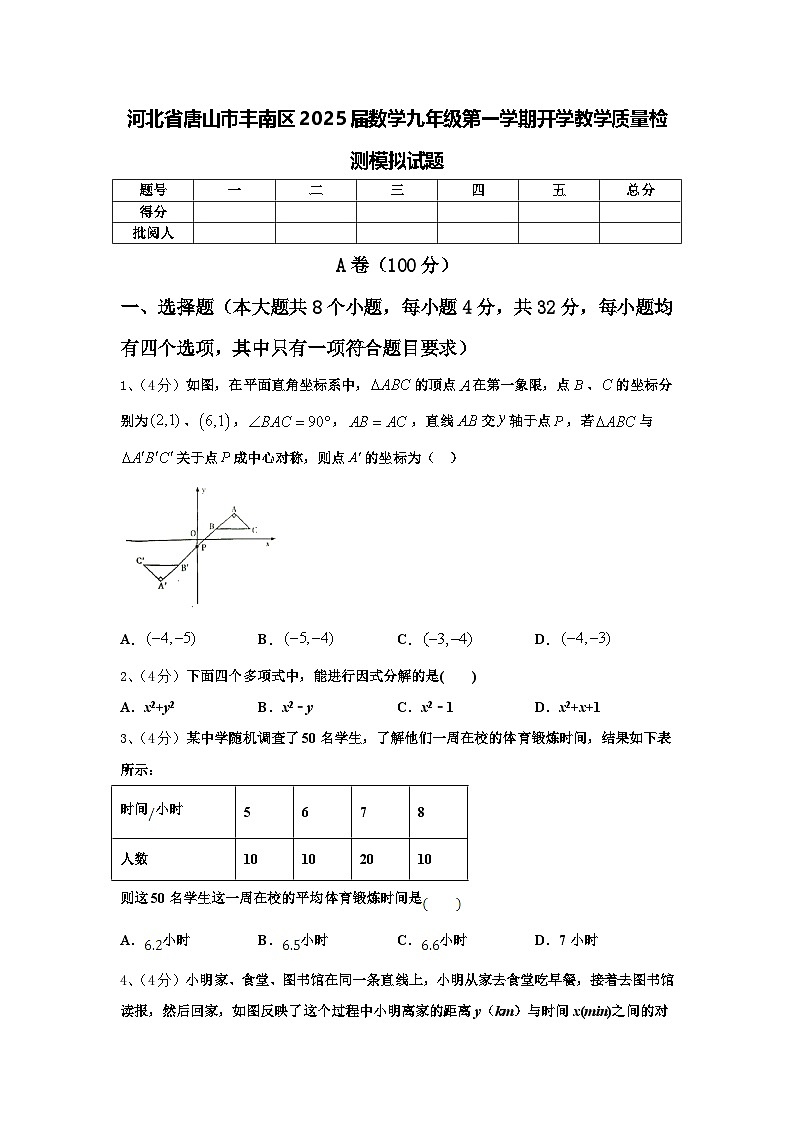 河北省唐山市丰南区2025届数学九年级第一学期开学教学质量检测模拟试题【含答案】01