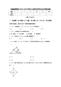 河南省濮阳市2024-2025学年九上数学开学学业水平测试试题【含答案】