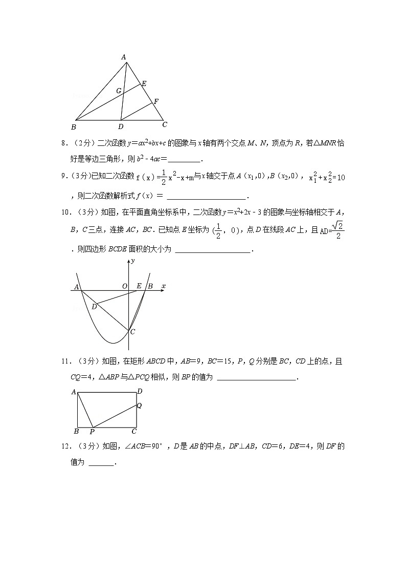 2024-2025学年上海外国语大学附属外国语学校九年级上学期第一次月考数学试卷第2页