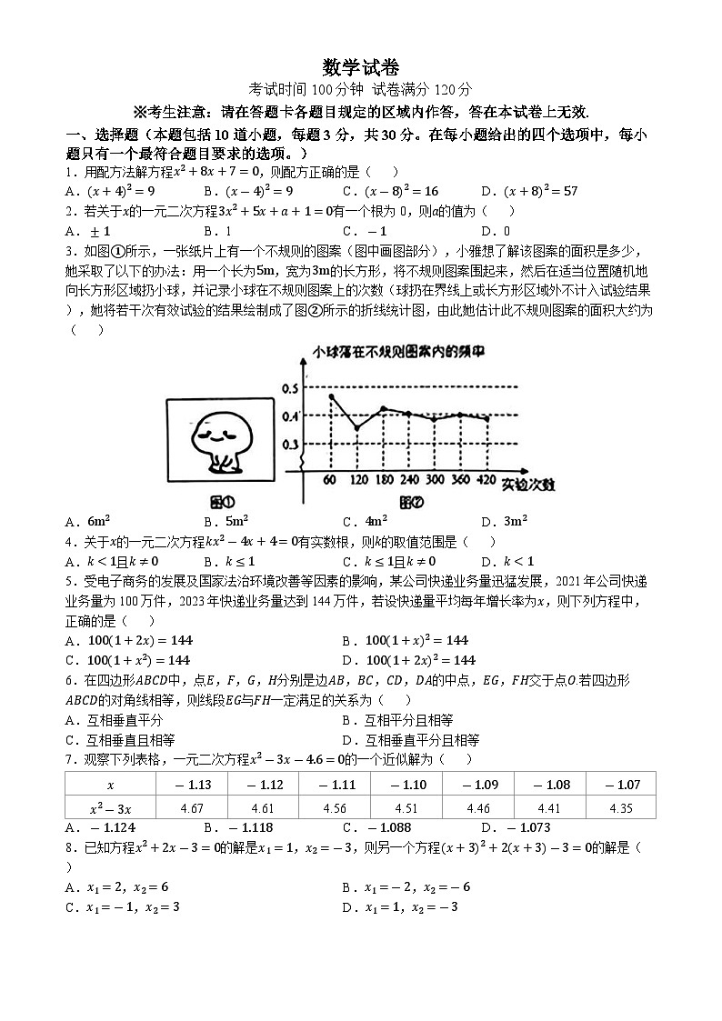 辽宁省锦州市第八初级中学2024-2025学年九年级上学期10月考数学试卷(02)第1页