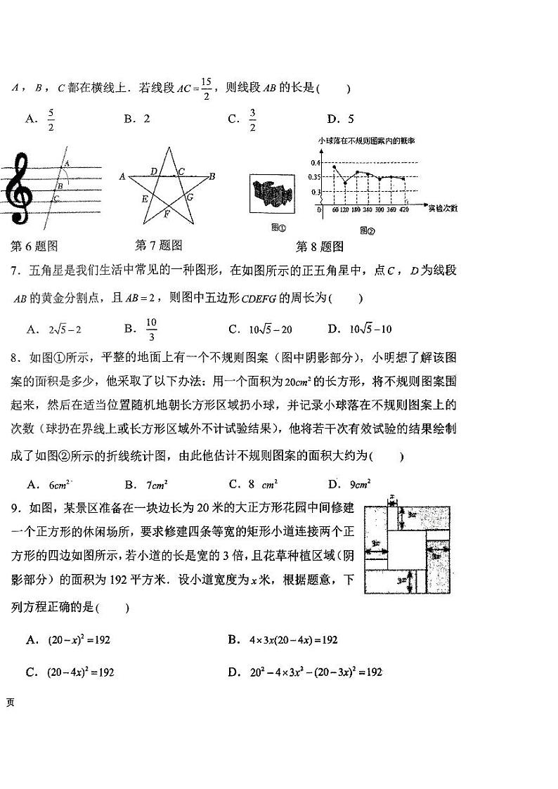 河南省 郑州市第七初级中学 2024-2025学年 九年级上学期10月数学月考卷02