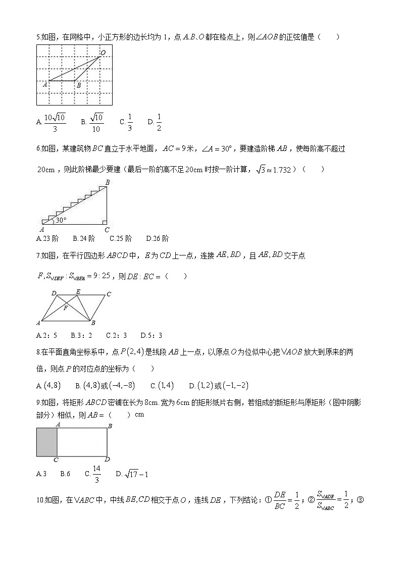 山东省聊城市茌平区实验中学2024-—2025学年上学期九年级10月月考数学试题(无答案)第2页