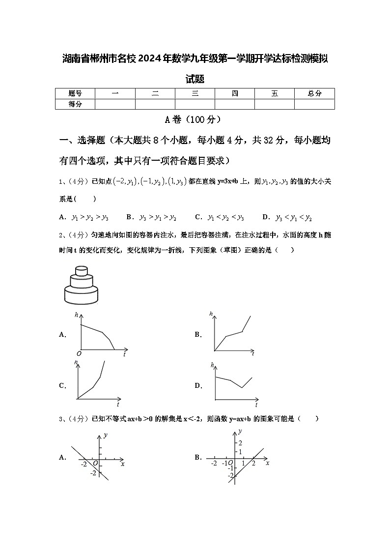 湖南省郴州市名校2024年数学九年级第一学期开学达标检测模拟试题【含答案】第1页