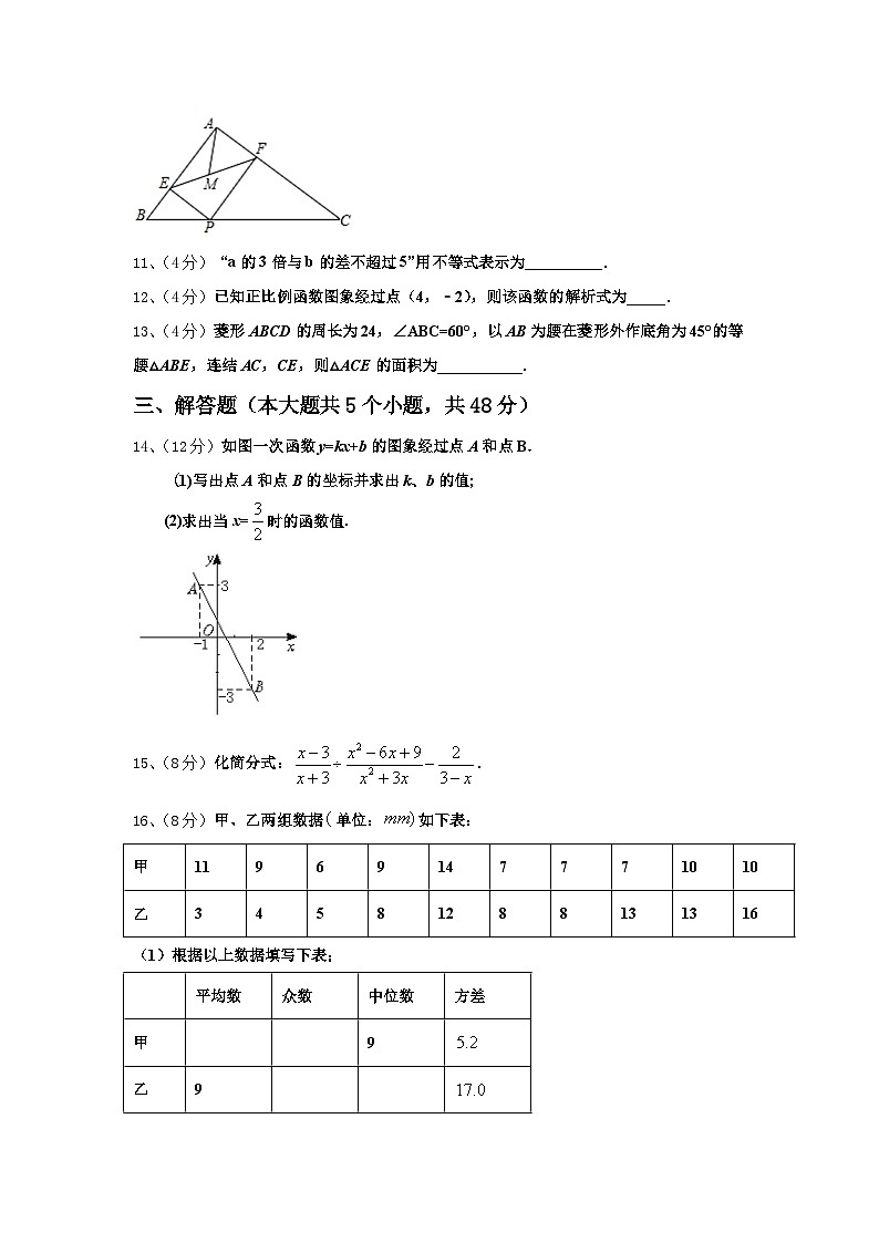 湖南省株洲市荷塘区第五中学2024-2025学年数学九年级第一学期开学监测模拟试题【含答案】第3页