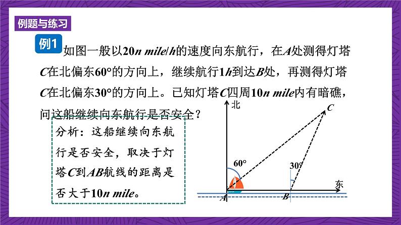 沪科版数学九上23.2.3 《方位角与解直角三角形》 课件第5页