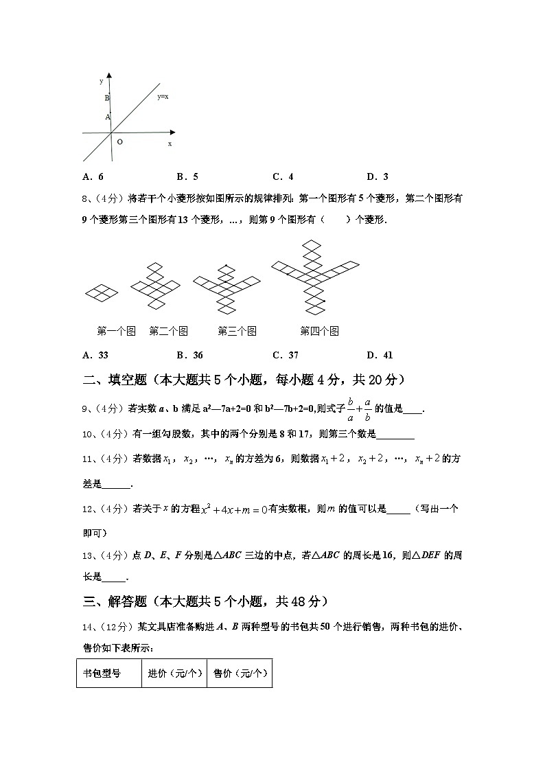 江苏省南京市建邺区三校联合2024-2025学年数学九年级第一学期开学复习检测试题【含答案】03