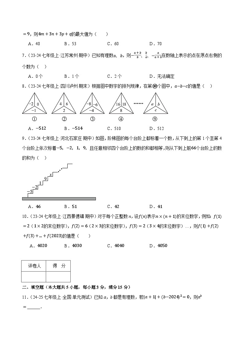 人教版2024-2025学年七年级数学上册2.4有理数的运算(压轴题综合测试卷)专题特训(学生版+解析)第2页