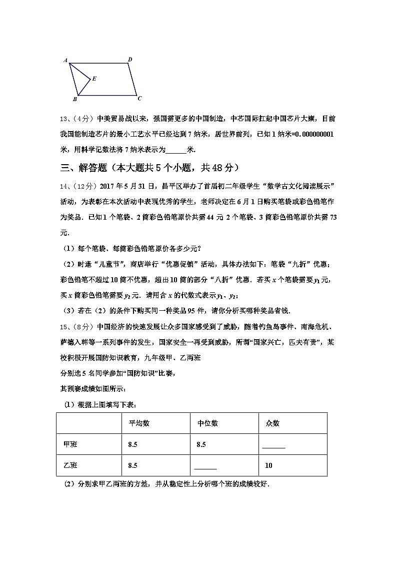 江西省吉安吉安县联考2024-2025学年数学九上开学复习检测试题【含答案】第3页