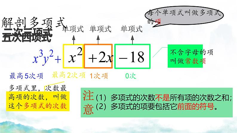 2024七年级上册数学公开课获奖课件PPT 人教版 2.1 第3课时 多项式第4页