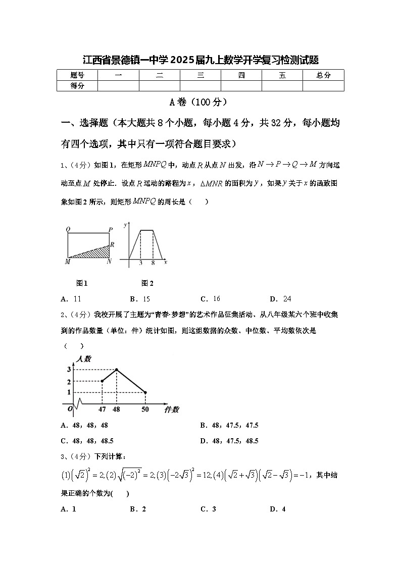江西省景德镇一中学2025届九上数学开学复习检测试题【含答案】第1页