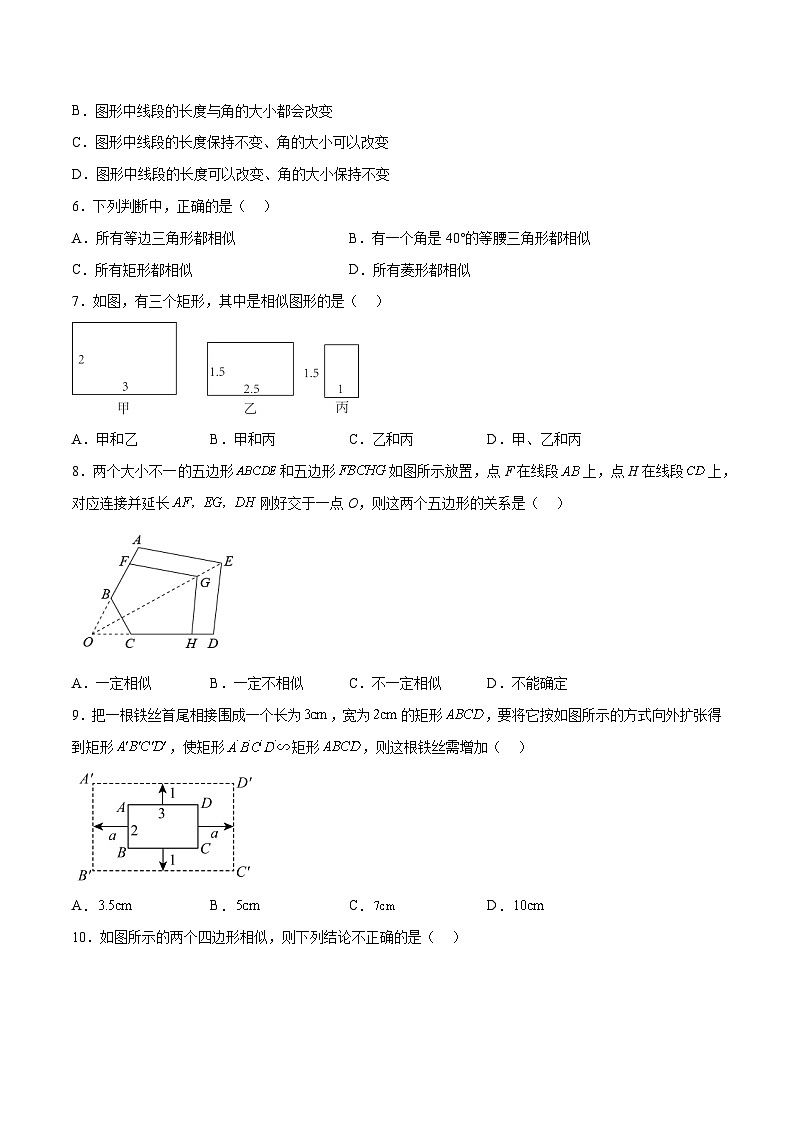 沪教版（五四制）数学九上24.1《放缩与相似形》（题型专训）（原卷版）第2页