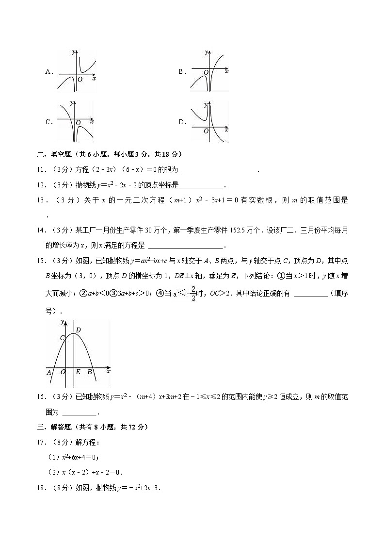 湖北省武汉市部分学校2024-2025学年九年级上学期月考数学试卷（10月份）第2页