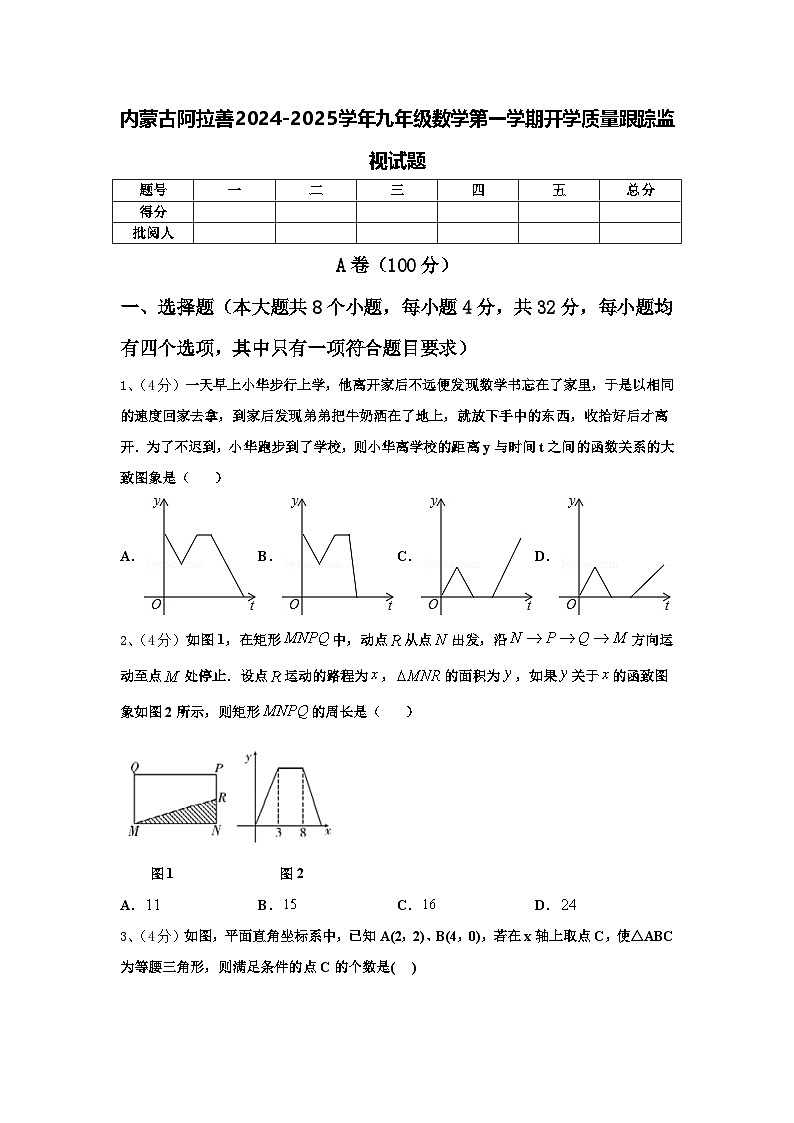 内蒙古阿拉善2024-2025学年九年级数学第一学期开学质量跟踪监视试题【含答案】第1页