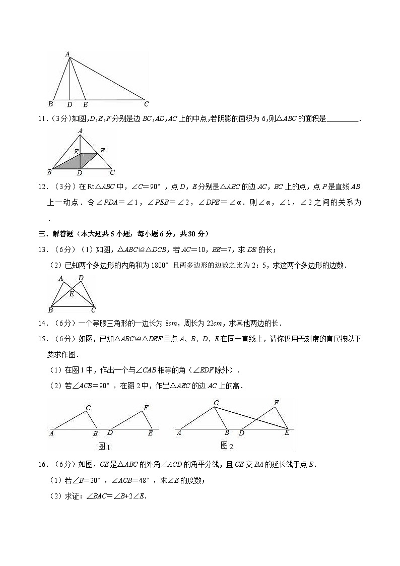 江西省南昌县莲塘第四中学2024-2025学年八年级上学期第一次月考数学试卷第3页