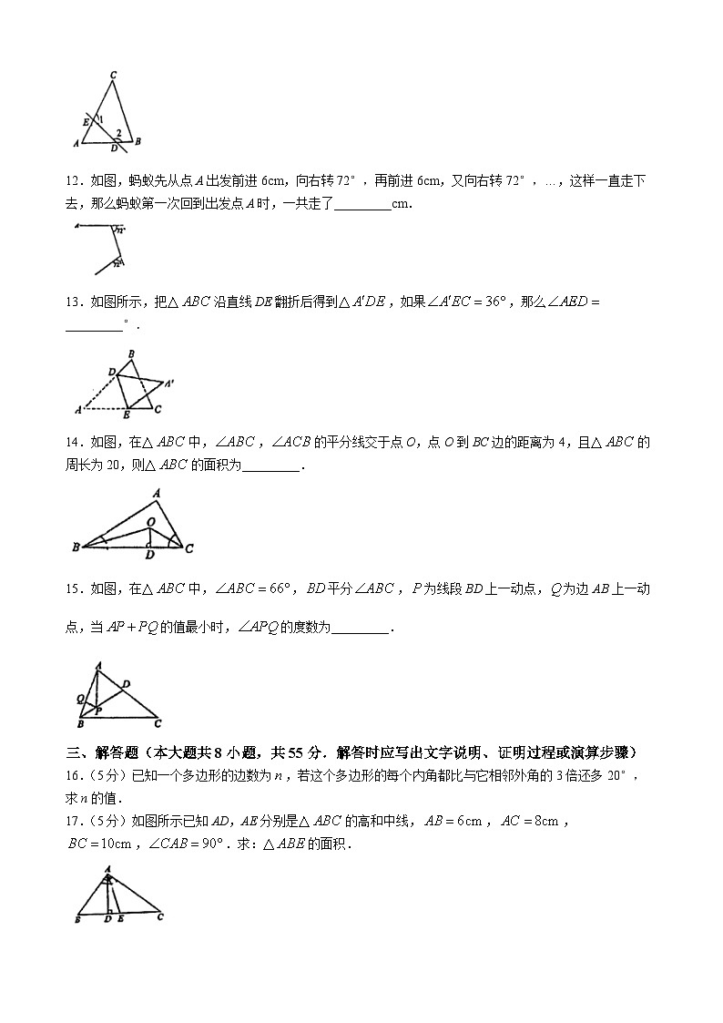 山西省大同市大成双语学校2024-2025学年上学期第二次月考八年级数学试题第3页
