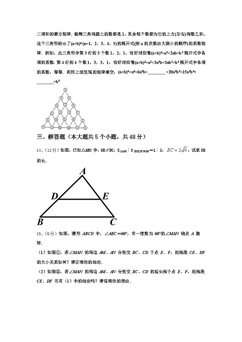 浙江省丽水地区五校联考2024-2025学年九上数学开学复习检测模拟试题【含答案】第3页