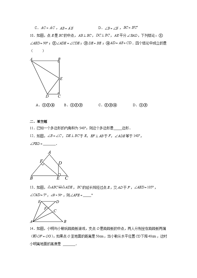 湖南省长沙市长郡雨花外国语学校2024-2025学年八年级上学期第一次月考数学试题03