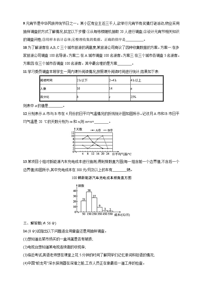 第6章　数据的收集与整理 达标测试卷（含答案）北师大版（2024）数学七年级上册 (1)第3页