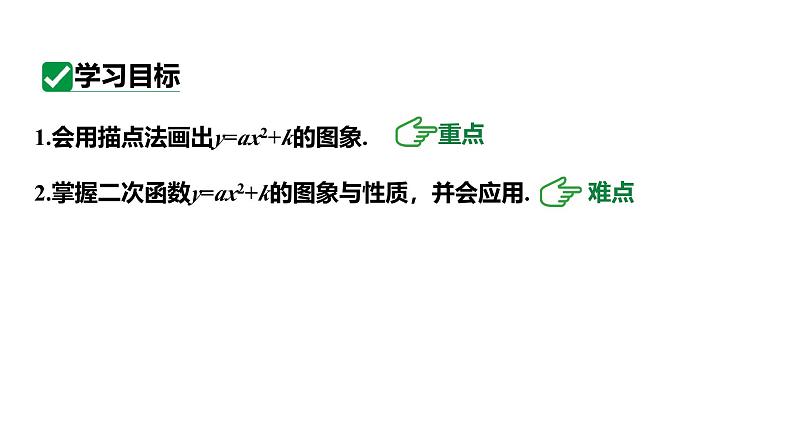 最新人教版九上数学新课标教学课件 22.1.3 课时1 y=ax²+k(a≠0)的图像和性质第3页