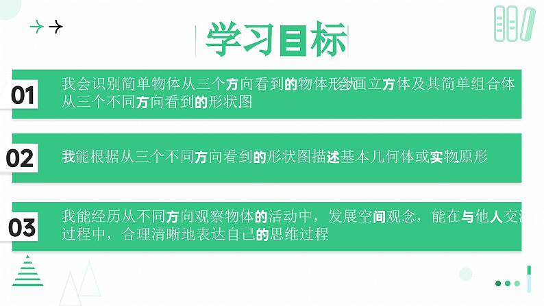 1.2从立体图形到平面图形  （从三个方向看物体的形状）课件2024-—2025学年北师大版数学七年级上册第2页