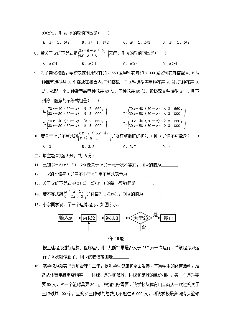 2024八年级数学上册第4章一元一次不等式组学情评估试卷（附答案湘教版）第2页