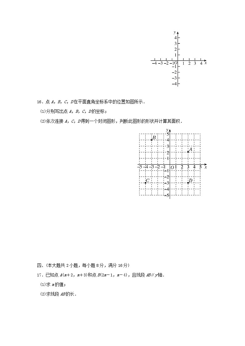 2024八年级数学上册第11章平面直角坐标系综合素质评价试卷（附答案沪科版）第3页