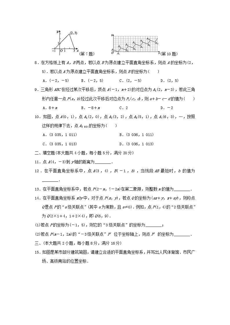 安徽省2024八年级数学上册第11章平面直角坐标系学情评估试卷（附答案沪科版）02