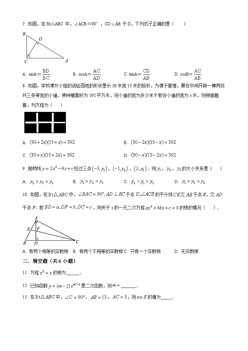 九年级上学期期中数学试题（华东师大版） (1)第2页