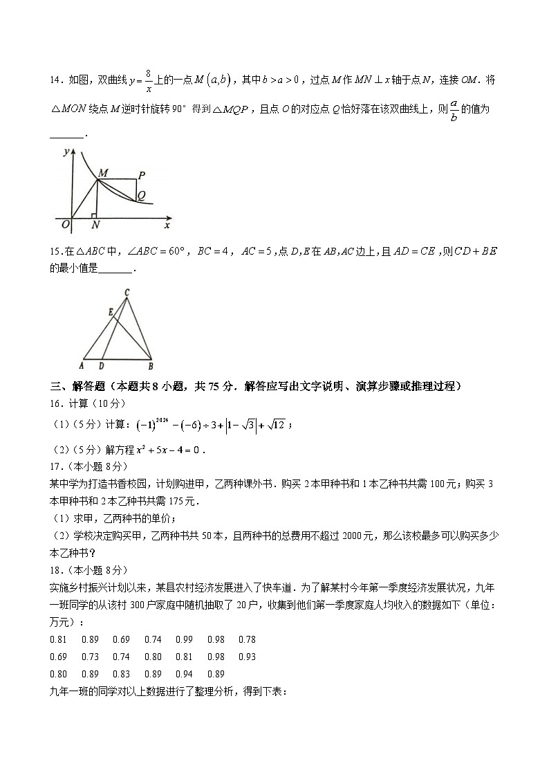 辽宁省葫芦岛市建昌县2024届九年级下学期中考二模数学试卷(含答案)03