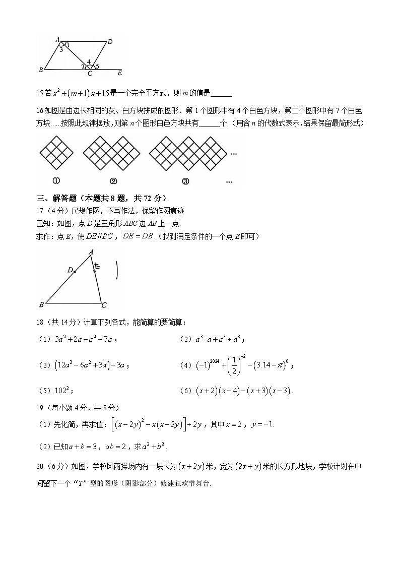 山东省青岛实验中学2024-2025学年七年级上学期期中考试数学试题(无答案)第3页