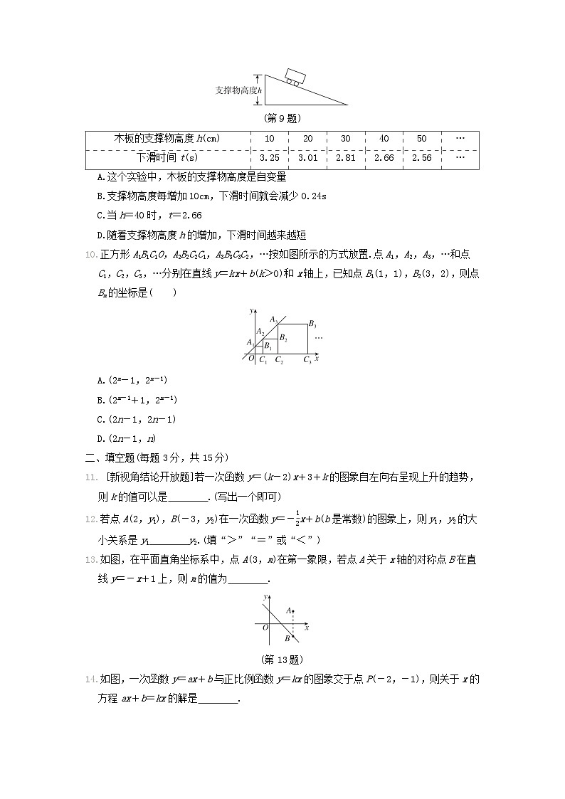 2024八年级数学上册第四章一次函数综合素质评价试卷（附答案北师大版）第2页